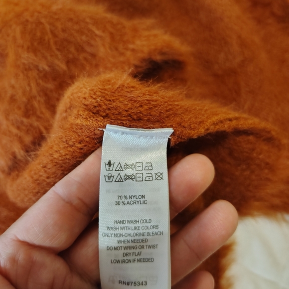 Cozy Women's Crew Neck Sweater - Rust Size S - Picture 5 of 6